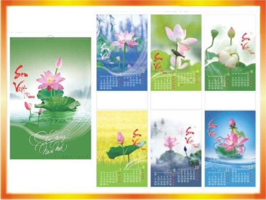 In lịch lò xo 7 tờ 2016 lấy ngay | Sản xuất mác tem nhôm xước giá rẻ, lấy ngay | In Vien dong