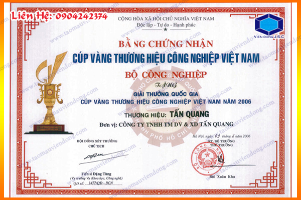 In giấy khen lấy ngay, thiết kế miễn phí | Bán Túi Dựng Rượu Tết Tại Sài Gòn  | In Vien dong
