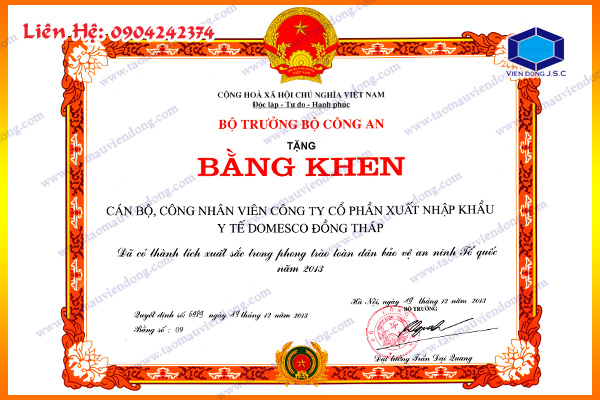 In giấy khen lấy ngay | Print Invitations in hanoi  | In Vien dong