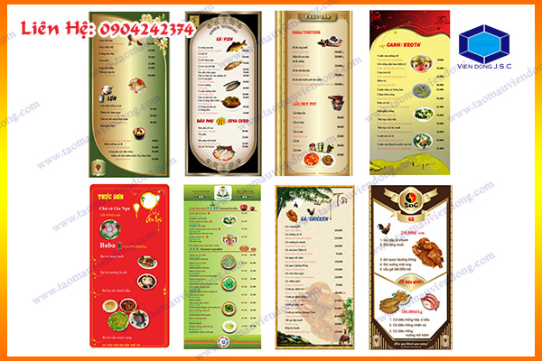 In menu cafe | Dịch vụ in kỷ yếu nhanh tại Hà Nội  | In Vien dong