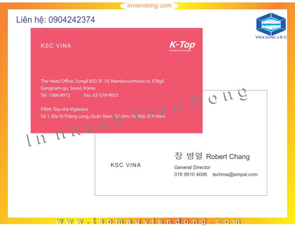 print business card in Hanoi- Mr. Hai Mobile: (+84)904242374