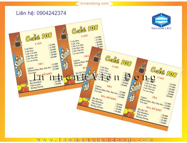 In menu nhà hàng rẻ tại hà nội- ĐT 0904242374